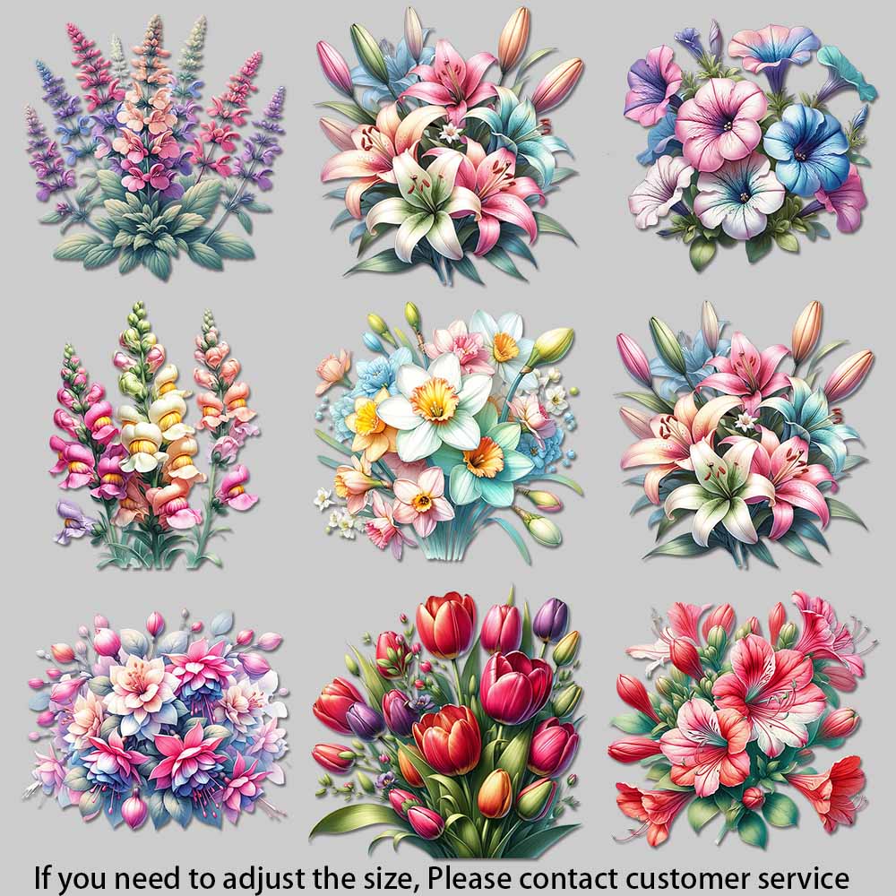 Iron On Patch - Vintage Watercolor Floral Iron On Transfer