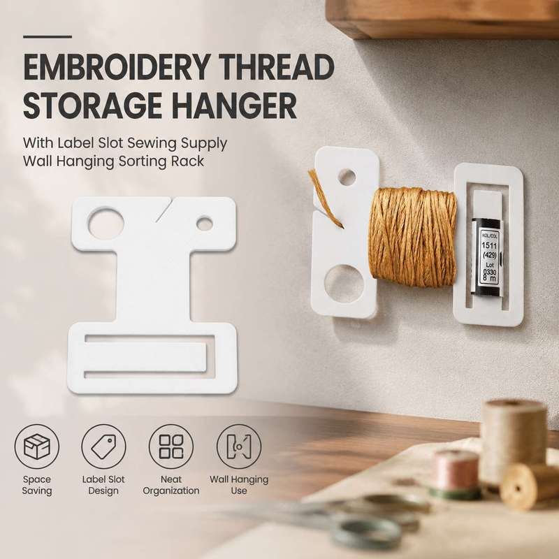 Sewing Labels - Embroidery Thread Storage Hanger With Label