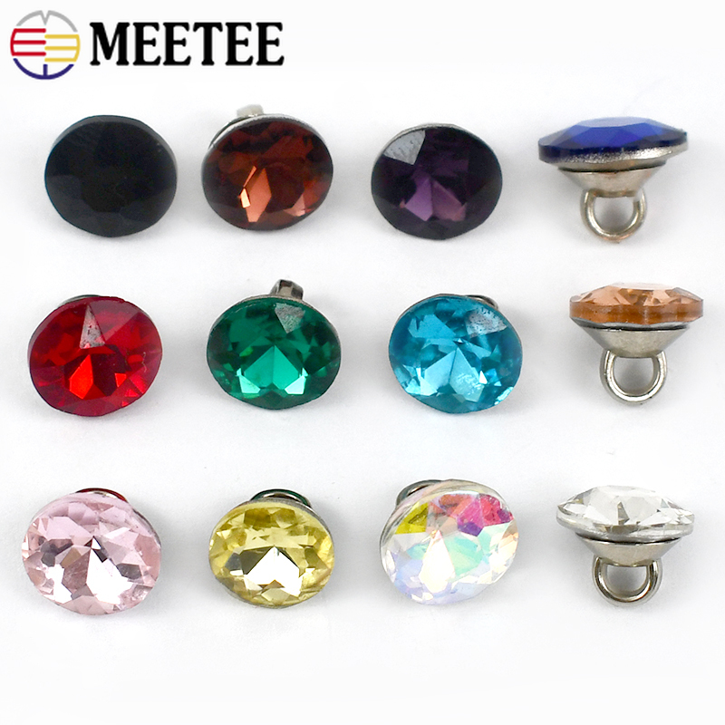 Button Hole Cutter - Meetee 20/50Pcs 9mm Rhinestone Buttons Glass