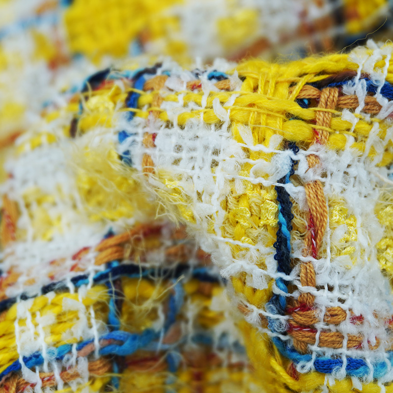 Vibrant Style Yellow Multicolo - Sewing Tweed Fabric recension och pris