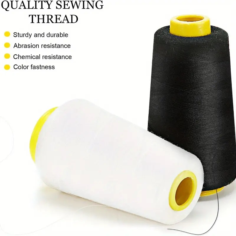 3 Black + 3 White Overlock Thr - Serger Thread Cone recension och pris