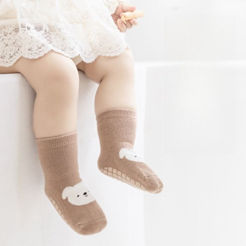 Baby Anti Slip Floor Socks Cot - Gripper Foot Walking recension och pris