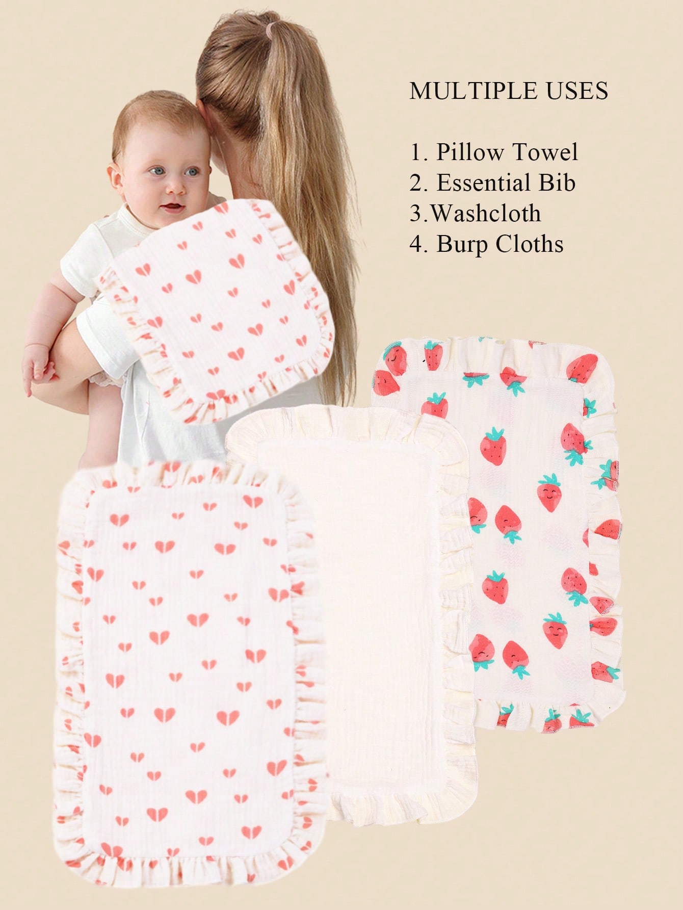 3Pcs/Set Soft Muslin Cotton Ga - Shoulder Pad Set In recension och pris