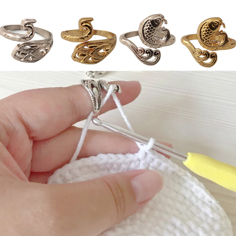 Ring Knitting Loop Crochet Too - Sewing Thimble Metal recension och pris