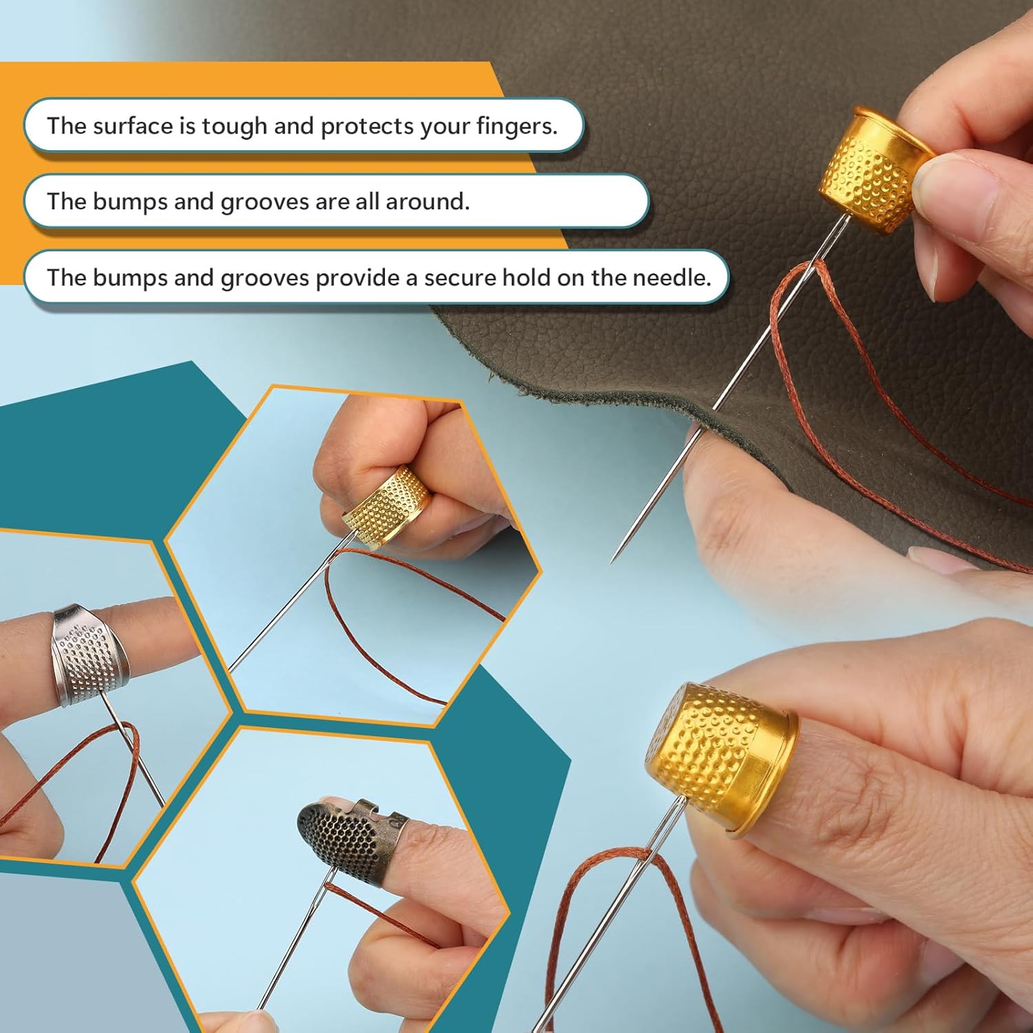 8PCS Sewing Thimble Kit for Ha - Sewing Thimble Metal recension och pris