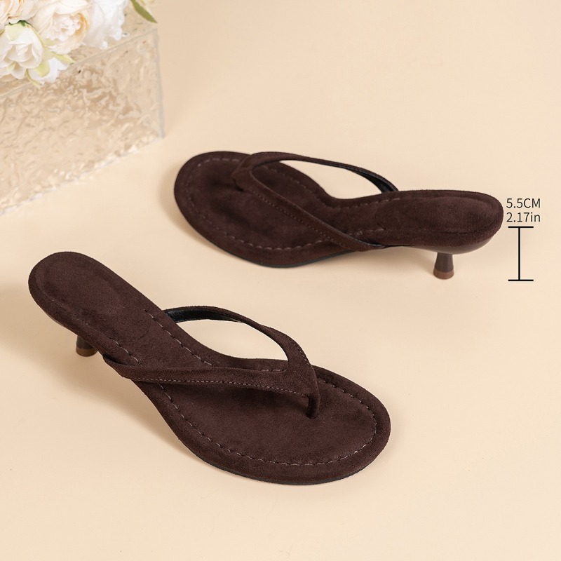 Women Brown Heeled Sandals wit - Sewing Nylon recension och pris