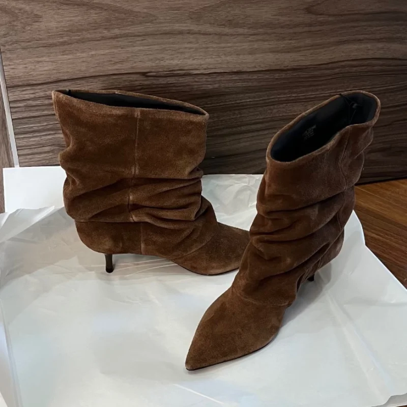 Women Stack Boot,Designer Poin - Sewing Nylon recension och pris
