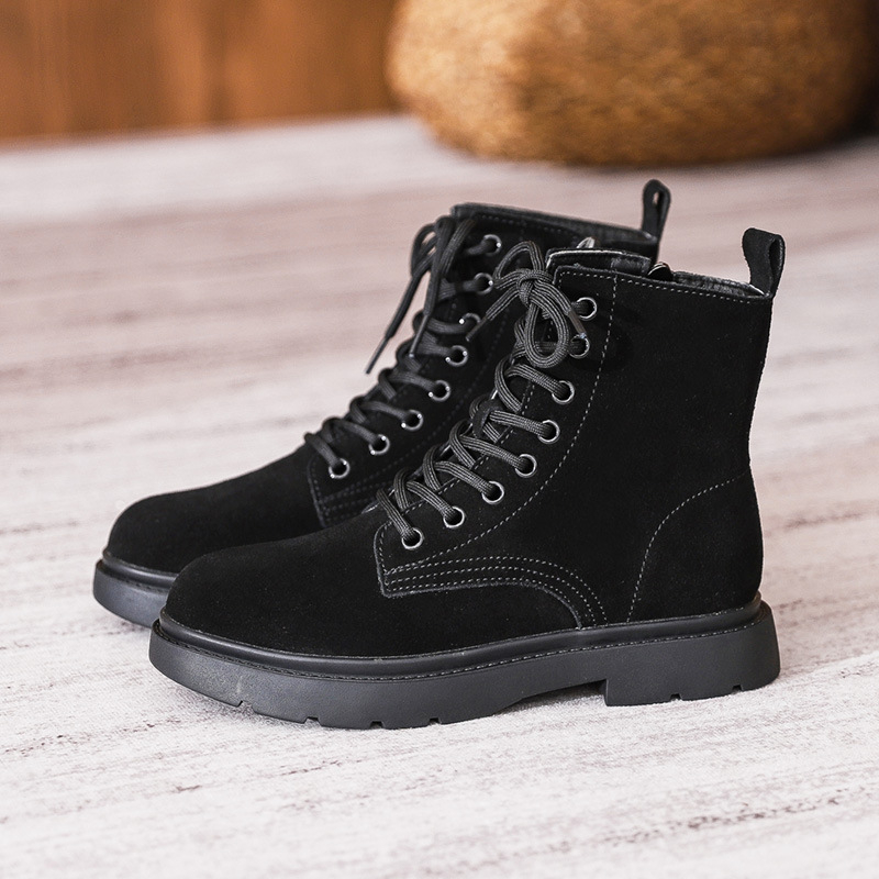 Womens Brown Suede Combat Boot - Sewing Nylon recension och pris